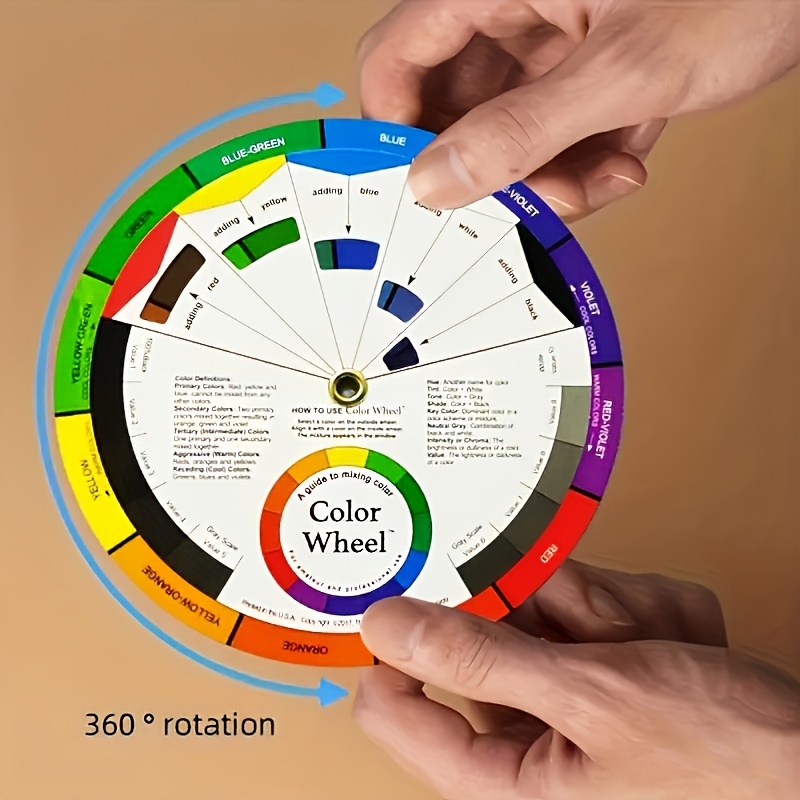 

Roue de Mélange de Couleurs Rotative - Guide de l'Échelle des Couleurs, Palette de Tatouage & Art des Ongles