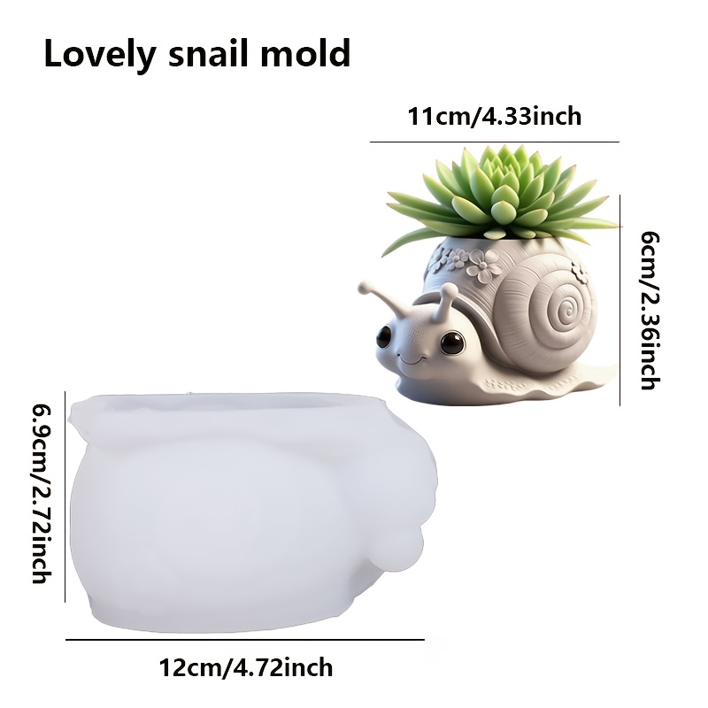 E-shop Silikonharz Gießform - 3D Schnecken Relief Pflanzgefäß Silikonform, geeignet für Duftkerzenherstellung, , handgemachte Seife, Epoxidharz