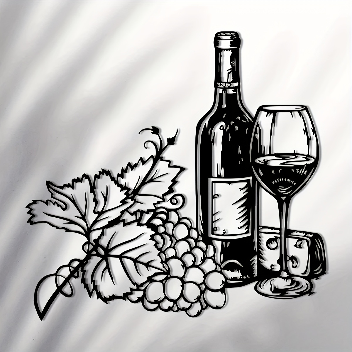 TEMU Décoration Murale en Métal sur le Thème du Vin - Art Mural Élégant sur le Vin, Décoration Murale en Fer, Convient , , - Mariage, Crémaillère -