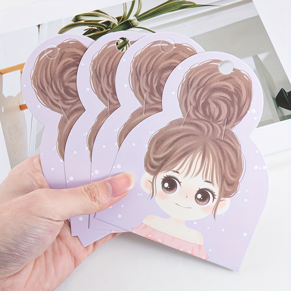 

50pcs Purple Pattern Hair Clip & Hair Tie Display Paper Cards, Diy Hair Accessory Packaging, Paper Tags For Bow Presentation, Craft Show And Retail Use, Charming Design, 4.7x7.1inches/11.94x18.03cm