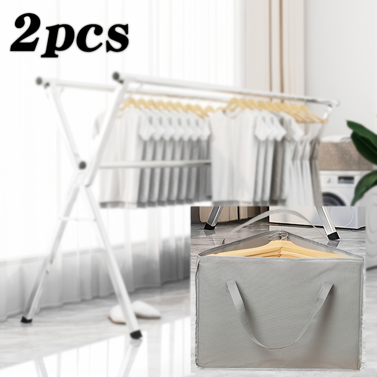 2pcs Triangular Hanger Storage Bag, Made Of Non-woven Fabric Material With Bottom Support Pad, Can 40+hangers Of Sizes, Space. Triangle Hanger Storage Bag With Handle, Suitable For Wardrobes And Rooms