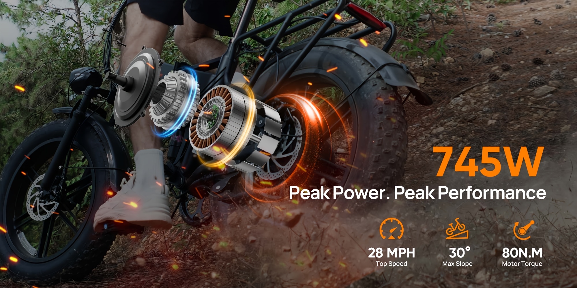 t5 electric mountain bike adult e bike with removable large capacity battery 745w 28mph 20 4 0 all terrain tires   adjustment black   christmas and thanksgiving Product details 2
