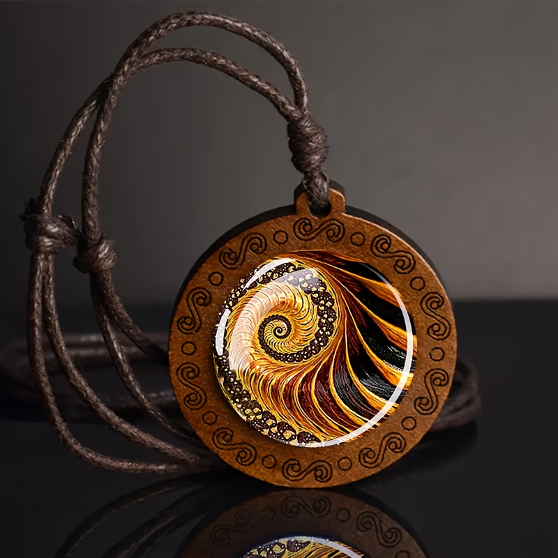 

Pendentif en Sri Lankais - Accents en Verre - Chaîne de en de Cire Marron , et les Fêtes