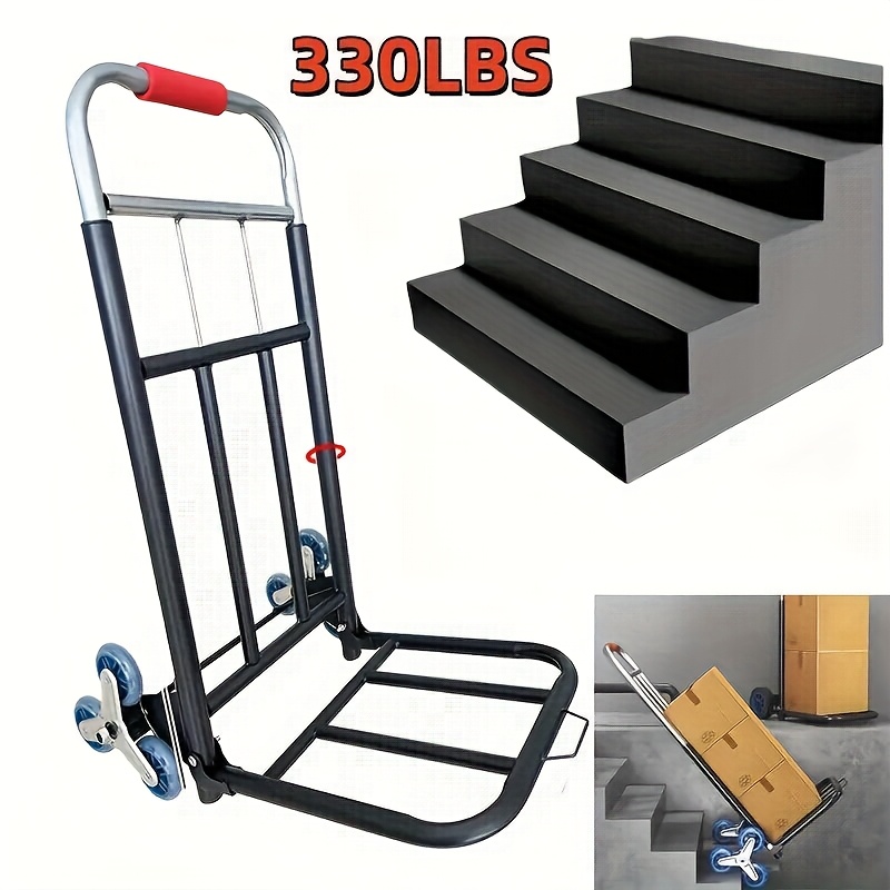TEMU Robuste et Pliable avec Réglage de Hauteur Réglable, en Alliage d'Aluminium Renforcé, Équipé de Six Roues Antidérapantes, Montant les Escaliers