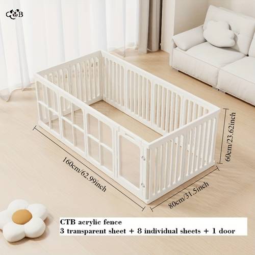 ctb latest acrylic grid fence anti escape transparent dog kennel indoor pet barrier for large and small dogs