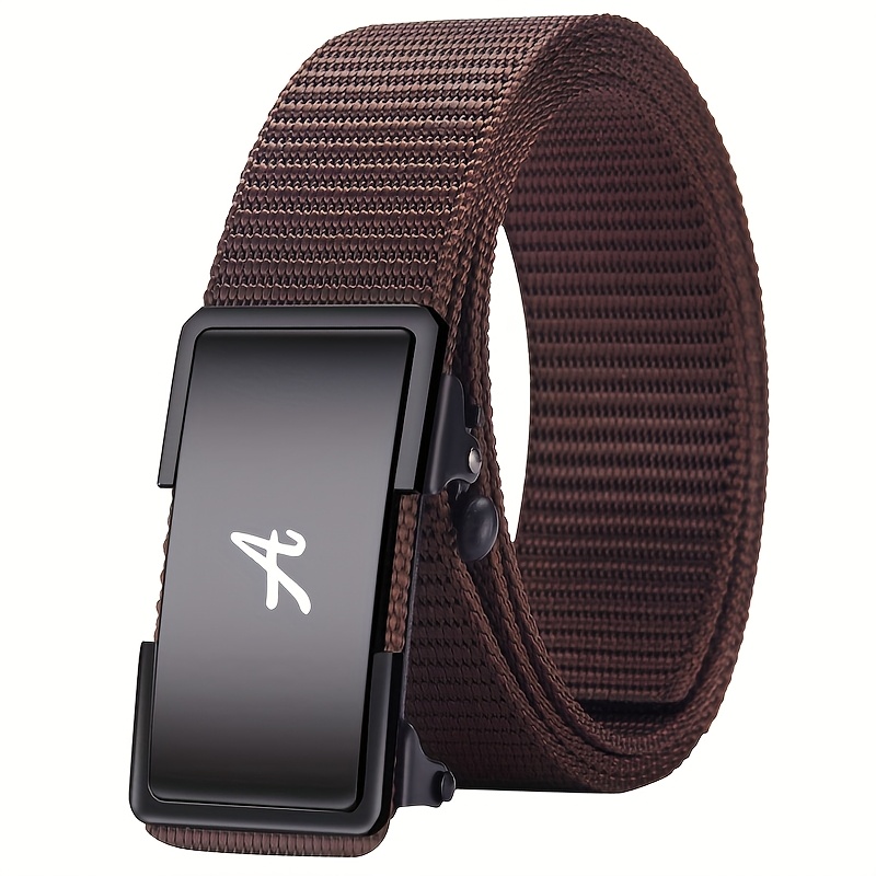 Men's Canvas Belt with Letter A Pattern Basic Palette Low Key and Practical