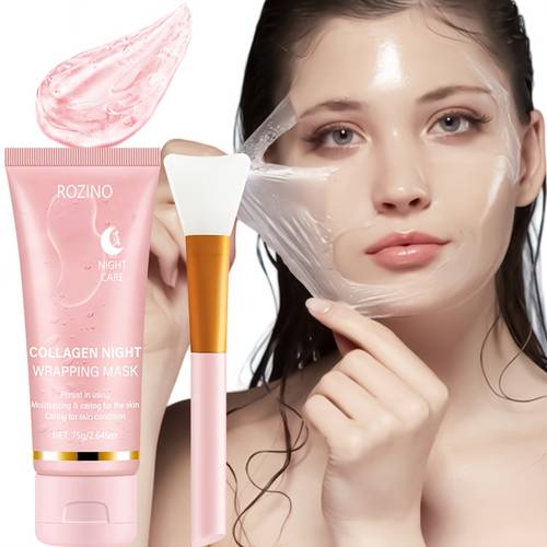 mascarilla de colágeno hidratante de noche de múltiple todo en para miento y reafirmación instantáneos 75g, con niacinamida, colágeno y varios ingredientes naturales. en gel, y instantáneamente con una sola aplicación, la piel,