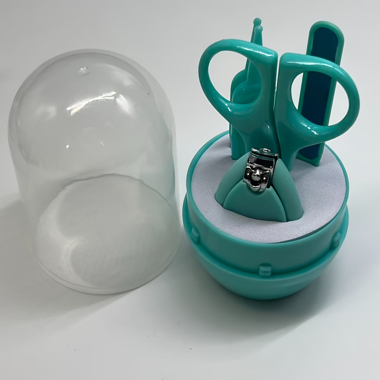 TEMU Set per delle Unghie, Tagliaunghie Sicuro -Taglio per Cuticole, Forbici, Lima per Unghie, , Set da 4 Pezzi, Custodia Portatile per la Casa, Kit