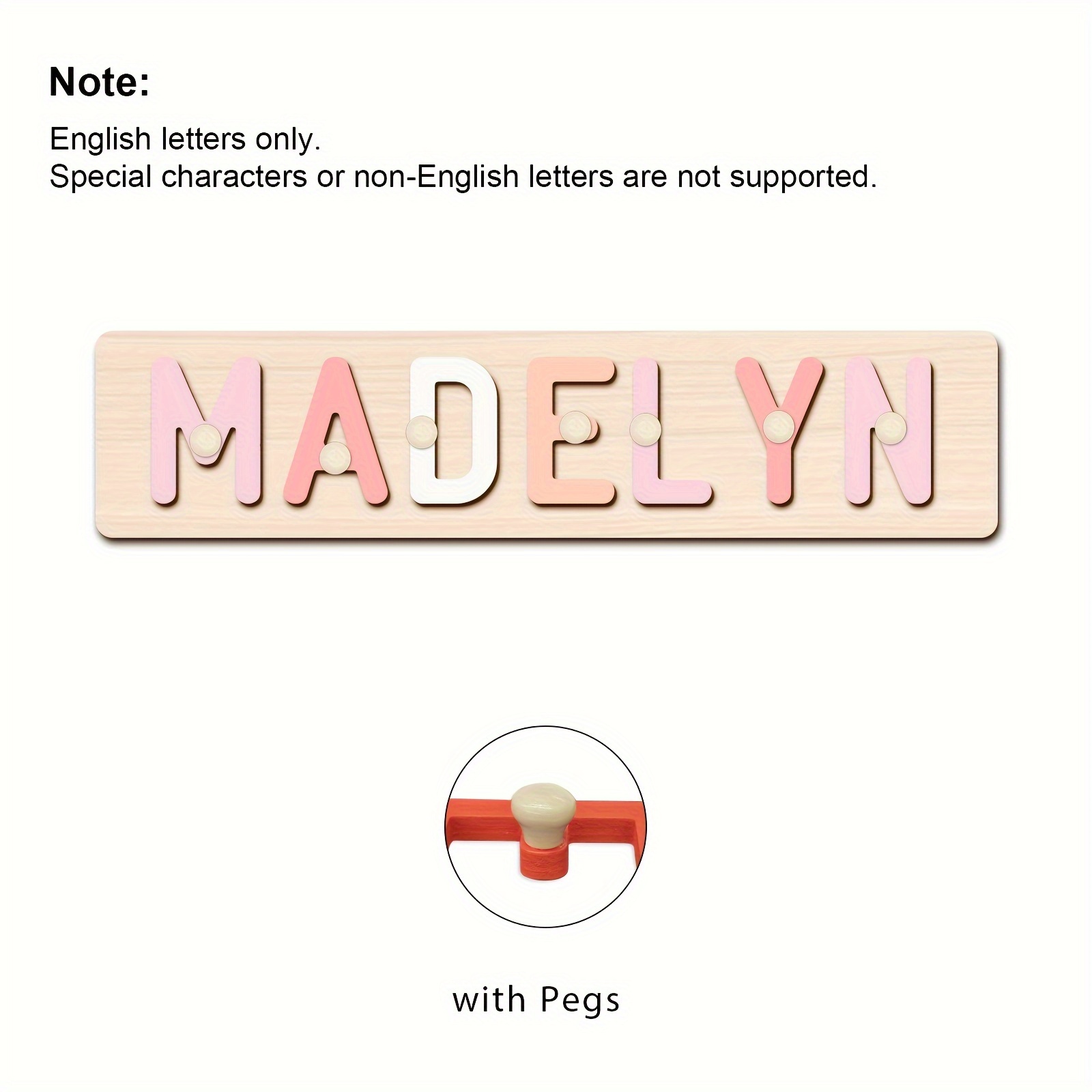 Personalized Wooden Name Puzzle for Kids, Interactive Alphabet Toy