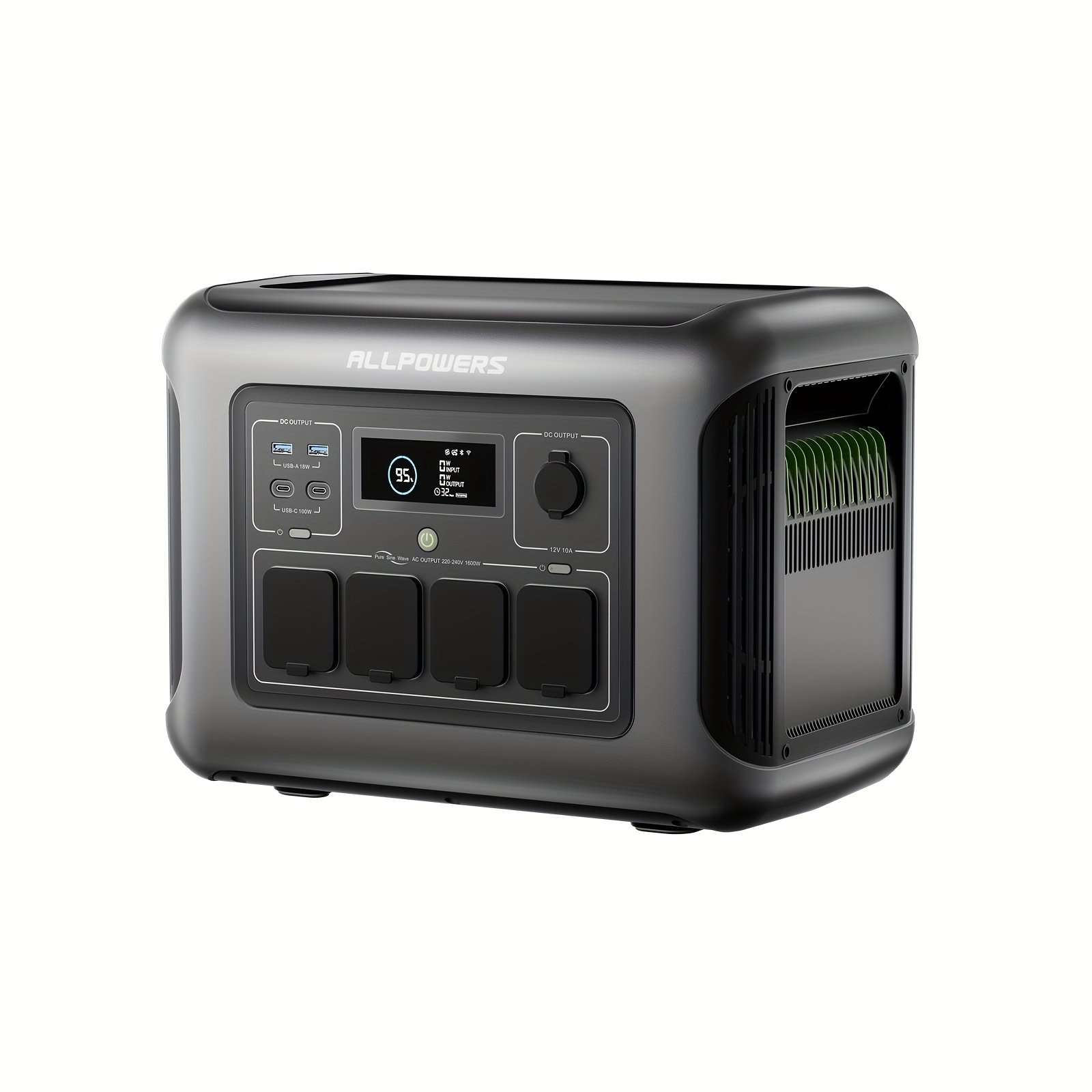 TEMU Estación de energía portátil ALLPOWERS R1500 V2, batería de respaldo LiFePO4 de 1056 Wh con de CA de 1600 W, carga rápida del 0-80 % en 40 min,