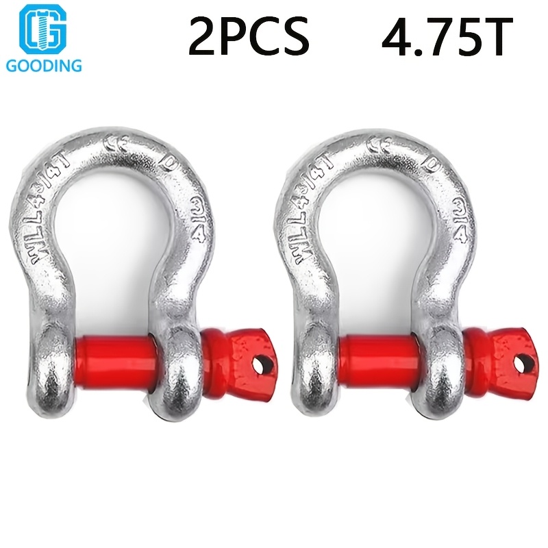 TEMU 2pcs 3/4 Inch Heavy-duty Bow Shaped Shackles, 9500 Of Super Strong Pulling Force, Heavy-duty Bow Shaped Rings, Shackles, Suitable For