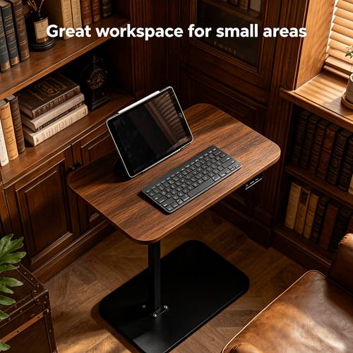 17 72 31 5in personalized portable sofa table elegant black metal frame wooden tabletop omnidirectional free rotation office use load bearing 88 53 lbs living room coffee table indoor and outdoor leisure