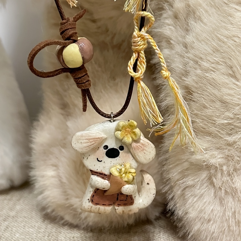 Women's Bohemian Braided Dog Necklace, Layered Design