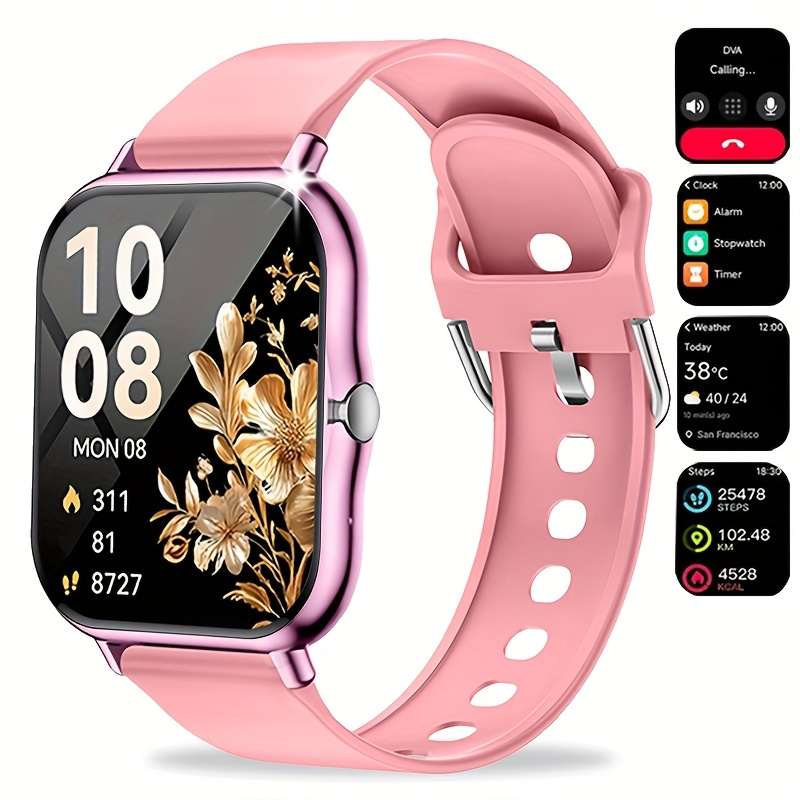 Montre Connectée Compatible Android & iPhone avec Appels Sans Fil, Écran Tactile Intégral, Plus de 100 Modes Sportifs, Boîtier en Alliage, Téléphone Sans Fil Adapté aux Hommes et Femmes, Tracker de Fitness Cadeau pour Smartphone iPhone/Android