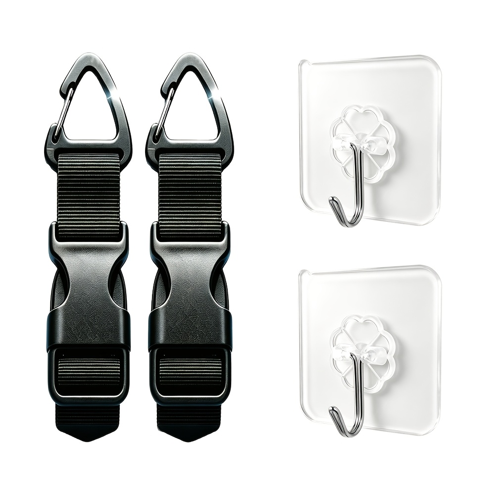 TEMU 4pcs Adjustable Garden Hose Straps And Hooks, Heavy-duty Extension , Hanging Storage Bands For Garage And Workshop, Reusable Cable Management