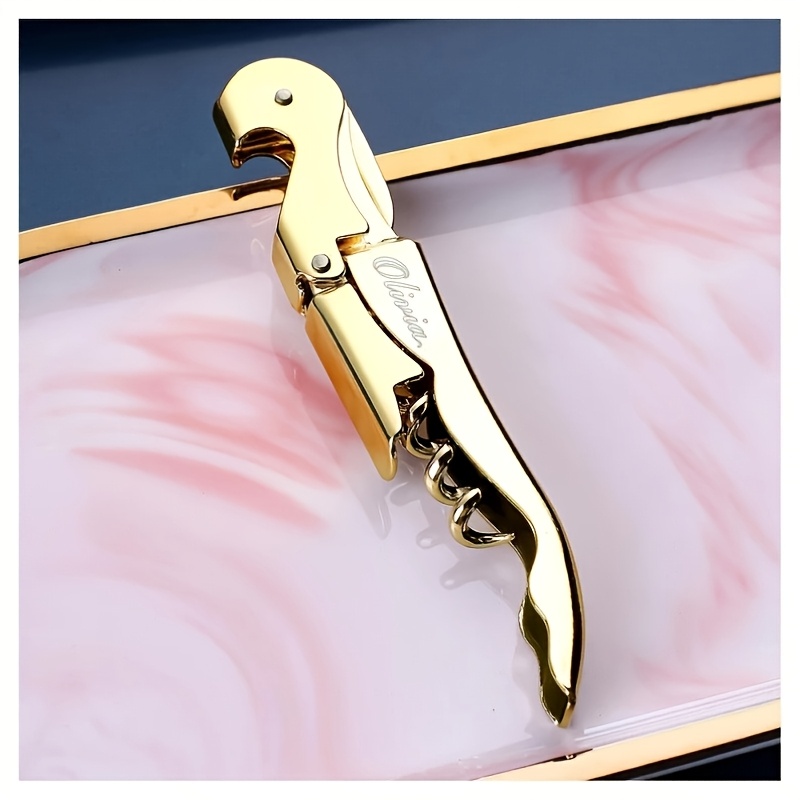 TEMU 1pc Personalized Corkscrew Custom Wine Bottle Opener Bridesmaid Gifts For Her Mom Women Wedding Groomsmen Him Men Dad Boyfriend Home
