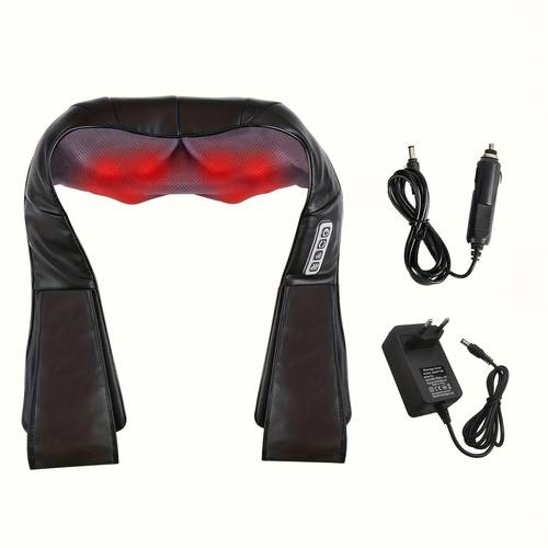 cloud prime 4d massage heated neck shoulder cushion adjustable heat for office 102 european model black home relaxation modern relaxation
