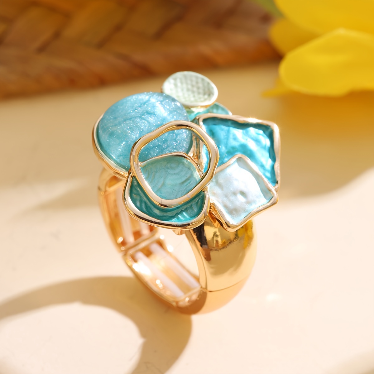 

Enamel Irregular Design Ring Jewelry Zinc Alloy Rings Valentine's Day Gift For Women Party Anniversary Ornament, Spring And Summer Ring