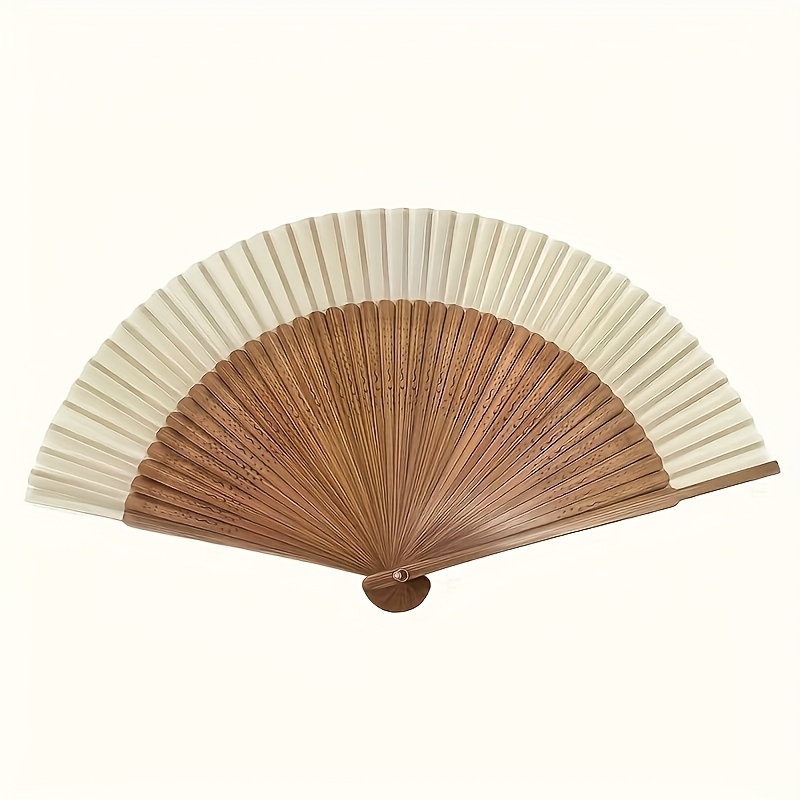 Image of 1pc Retro Bamboo Folding Fan - Portable Handheld Summer Fan, Ancient Style Literary Style, Suitable For Dances, Bestie Gathering Souvenir, Birthday Gift