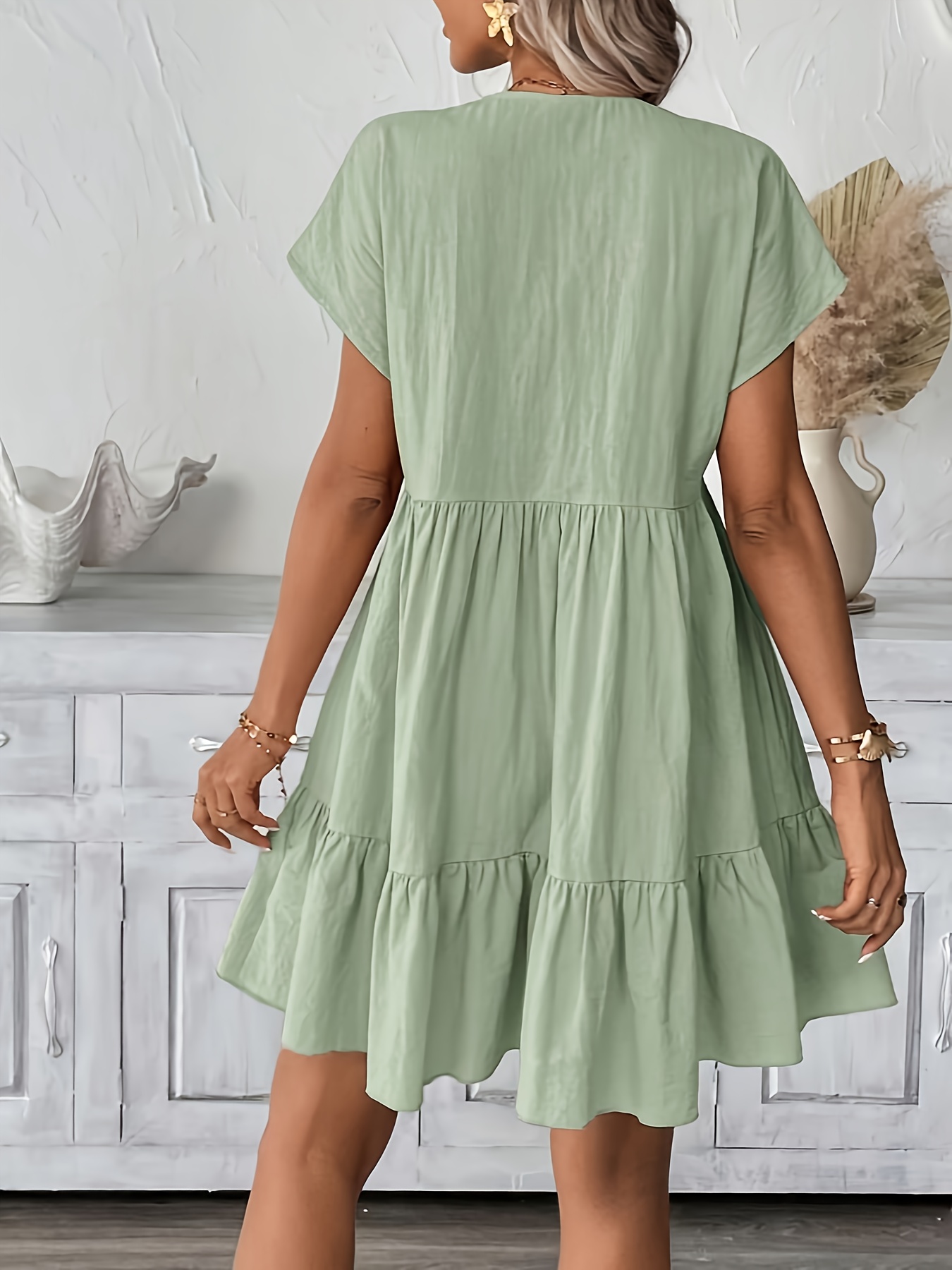 women' green romantic beach dress sleeveless v neck Temu Kuwait