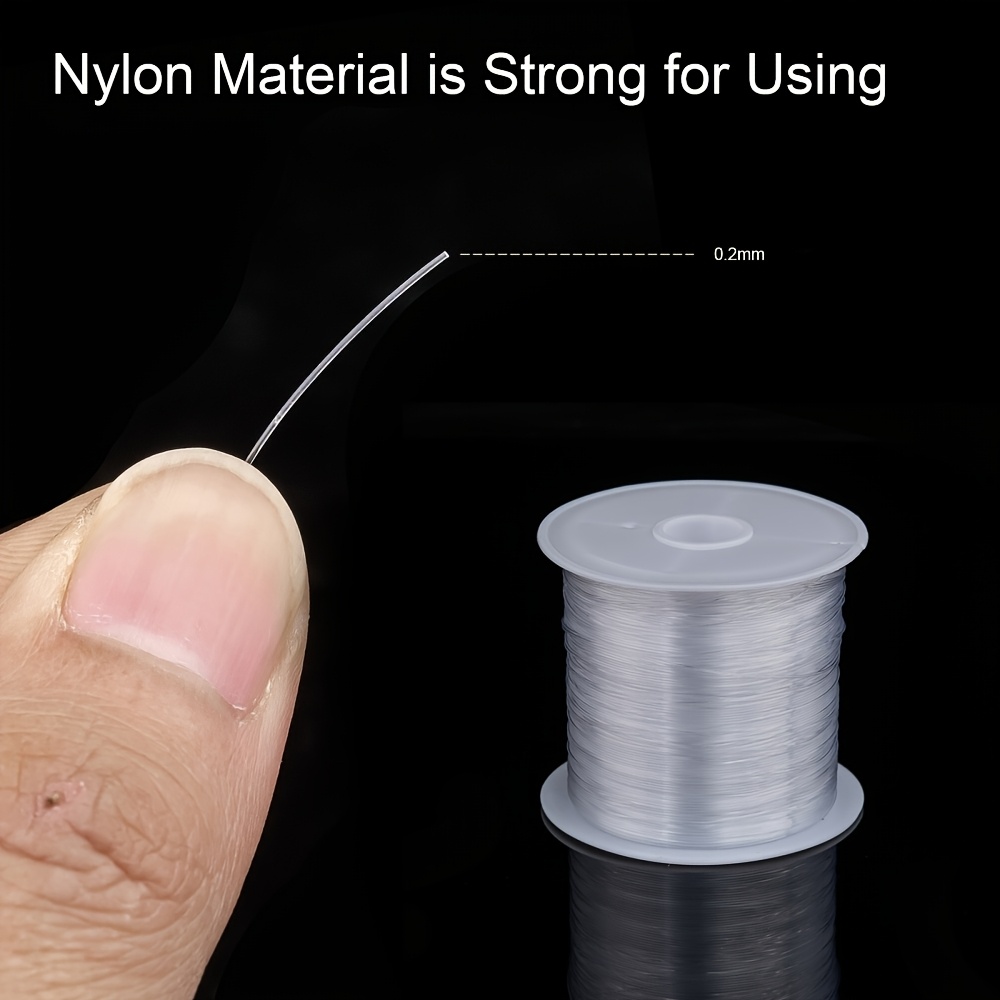 TEMU Un carrete de hilo de nylon transparente para pesca disponible en varios grosores, ideal para hacer joyas, pulseras y collares, así como para