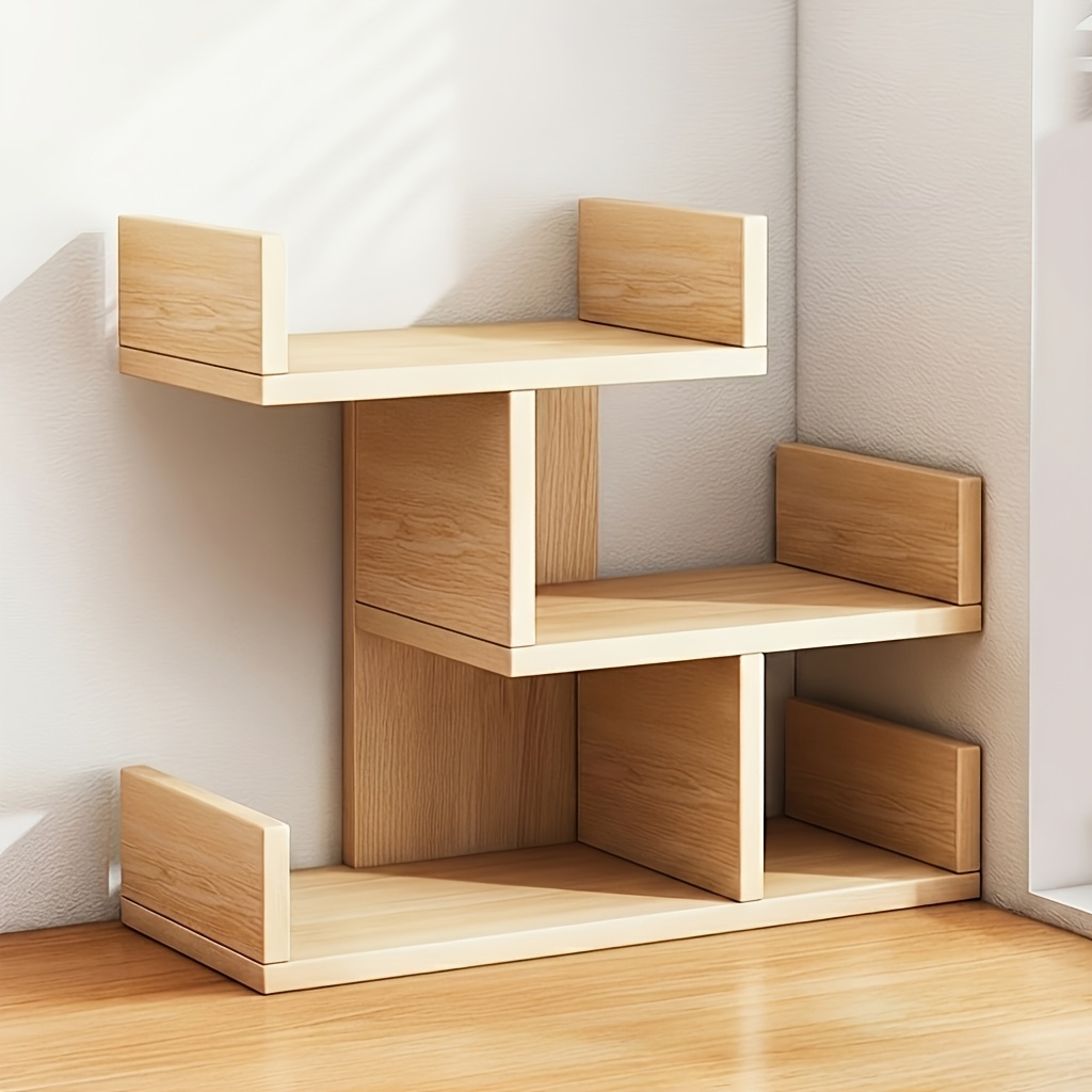 1pc Simple Small Bookshelf Desktop Storage Rack Bedroom Office Storage Rack Space Desk Organizer Writing Desk Small Storage Rack