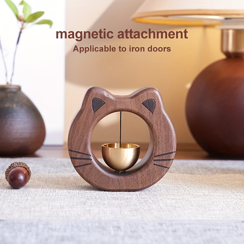 TEMU Adorable Cat Ornament , Cat Chimes, Home Decor For Doors & Fridge, Wooden Desk Figurine - Perfect Gift For Cat Lovers, Ideal For Christmas & Birthdays