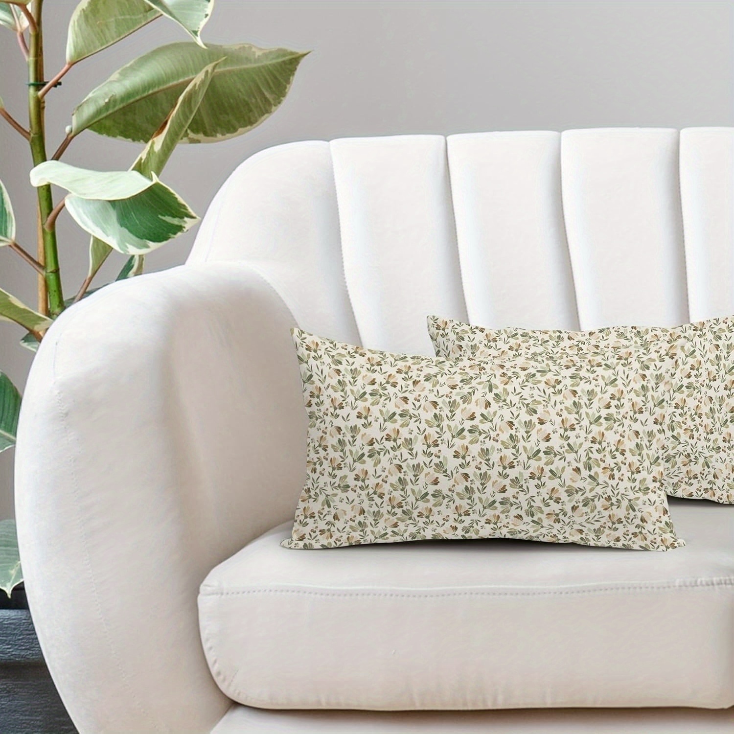 TEMU Juego de 2 fundas de almohada lumbar con diseños florales de margaritas de en , marrón y beige, que miden 12X20 pulgadas. fundas de almohada