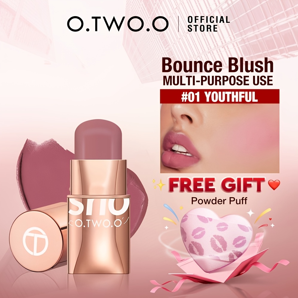 O.TWO.O Long-Lasting Blush & Lip Gloss 8 Colors – Natural Rosy Glow