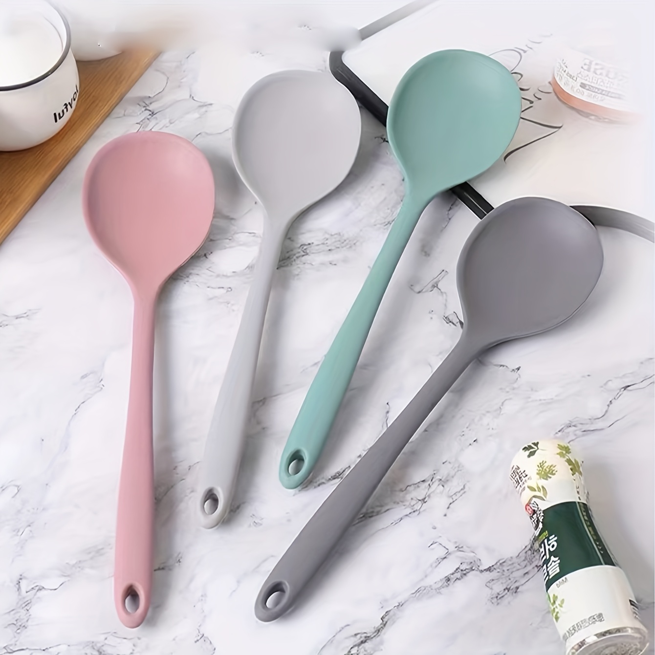 

1pc Silicone Spatula, Food-grade Cookware Safe, Resistant, Kitchen Cooking & Stirring Spoons