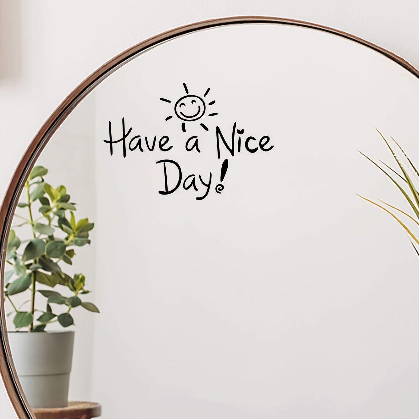 [daily Positivity Affirmation Sticker] " Day!" With Sun -perfect For Bathroom, Dressing/makeup Mirror, Door, Window & Wall | Stickers Only