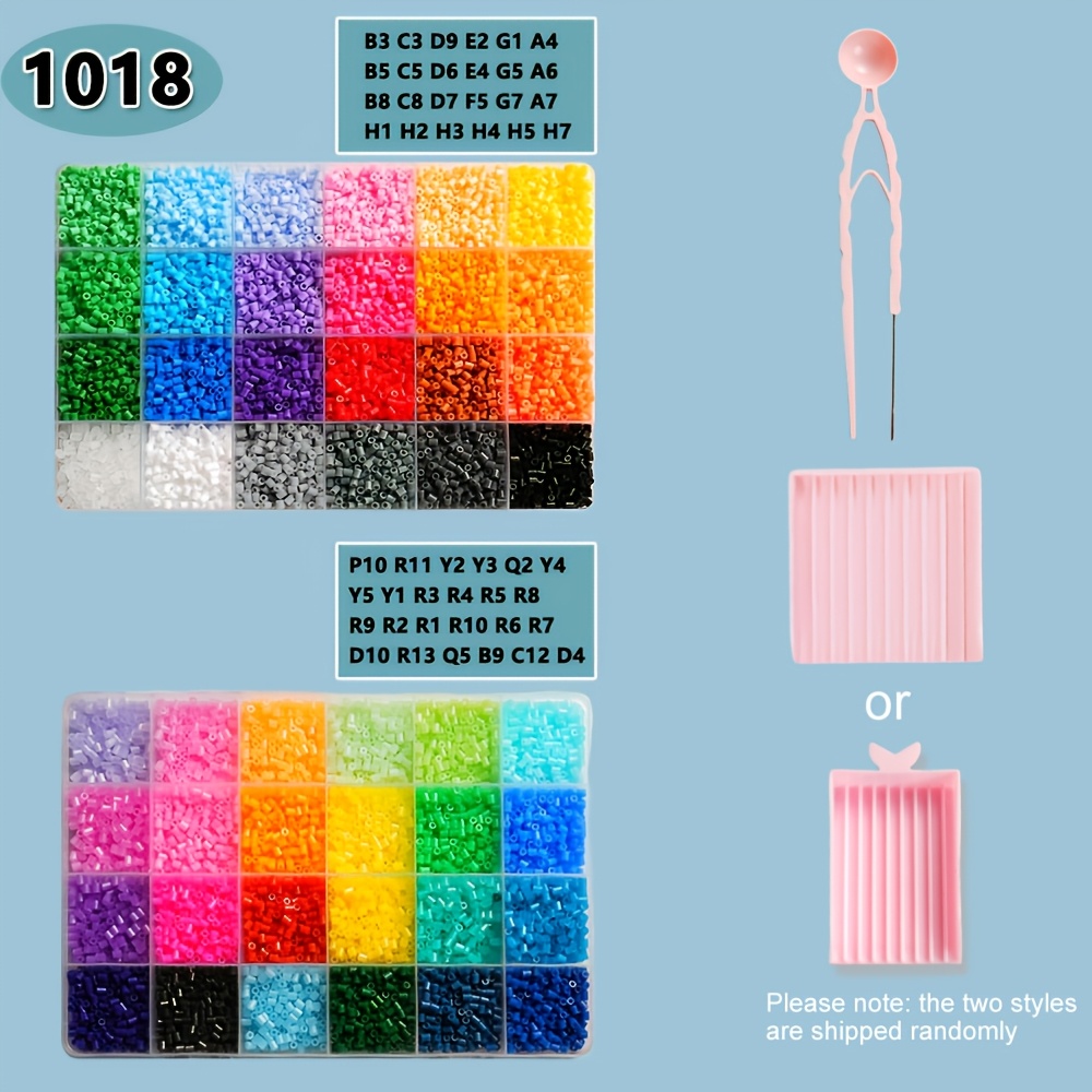 TEMU 16800pcs 48 Colors 2.6mm Mini High Quality Beads Kit | 2 Boxes With Upgrade Toolkit, 1 Square Template, 1 Fuse Bead Pen And 1 Bead Shovel, Tools