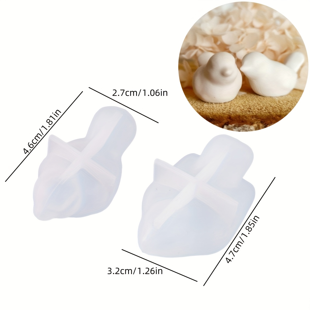 E-shop 3D Vogel Silikonformen Kleine Vogel Hängeformen für Handgemachte Kreative Tier Ornament Form Gips Dekor Form Harz Gießen Kunst Handwerk Formen
