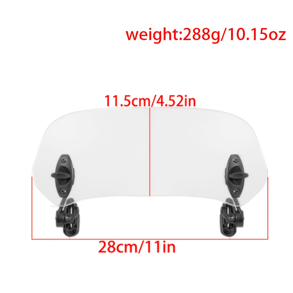 TEMU 1pc Universal Motorcycle Windshield Extension Adjustable Spoiler Clip-on Wind Deflector Fairing For All Motorcycle Models