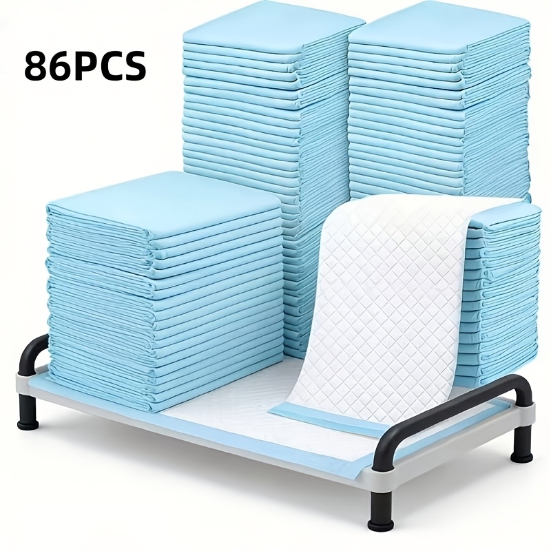 TEMU 86pcs Disposable Puppy Training Pads, Suitable For Dogs, Cats, Rabbits, And Hamsters, Super Absorbent, Dog House Training, Pet Training Mats,