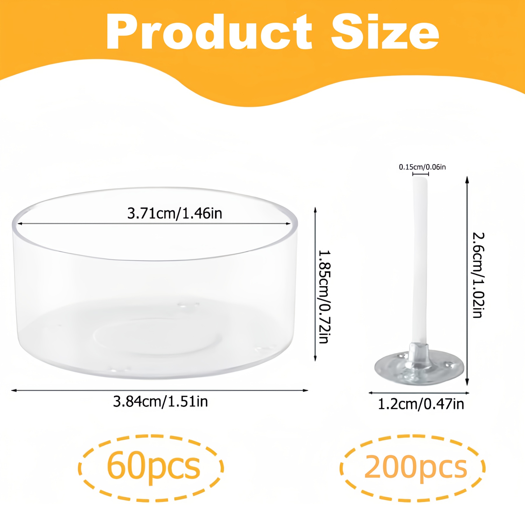 TEMU 260pcs Candle Tealight Candle Holder Kit, Candle Making Kit, 60 Candle Tins Per Pack, 200 Wicks, Plastic Tealight Cups, Candle Holders, Wax Mold
