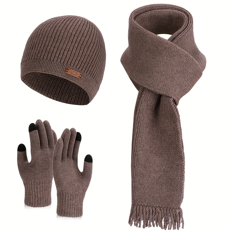 3pcs And 2pcs Winter Warm Hat And Scarf Set, European And American Versatile And Fashionable Hat, Cold-proof Ear-protecting Headgear, Woolen Hat For