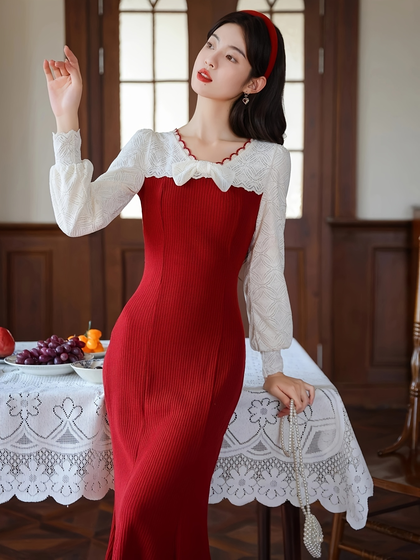 nueva vestimenta navidad falda larga mujeres Temu Peru