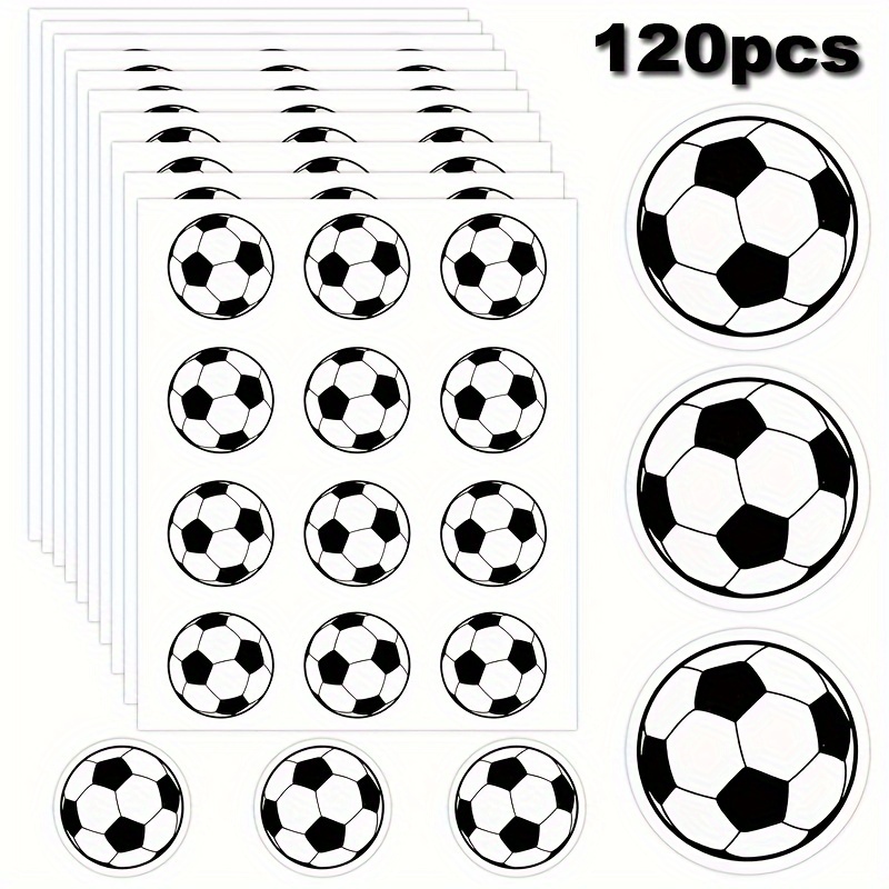 

120 Pcs Soccer Ball Stickers: Waterproof, Sunproof, And Reusable - Perfect For Football Enthusiasts, Helmet Labels, And Party Decorations