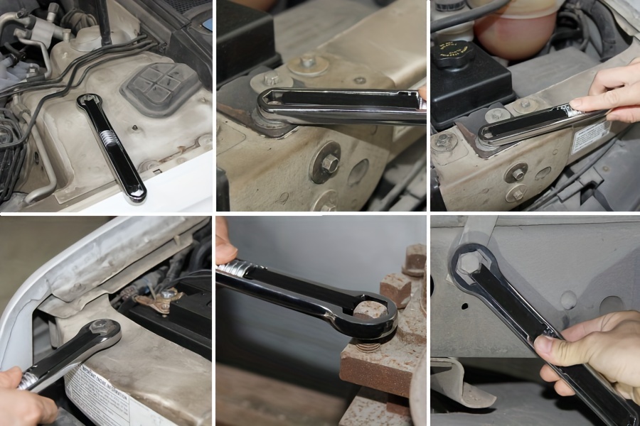 adjustable linkage wrench set 7 inch carbon steel dual head spanner 5 11mm 11 16mm multi functional automotive repair hand tool details 2