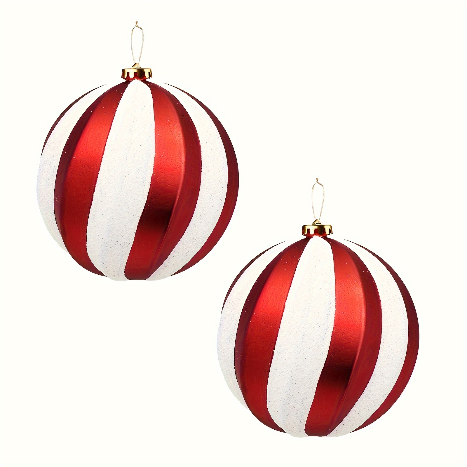 2pcs 6" Shatterproof Christmas Ornaments - Plastic Hanging Balls For Tree Decoration, Holiday Party & Home Decor