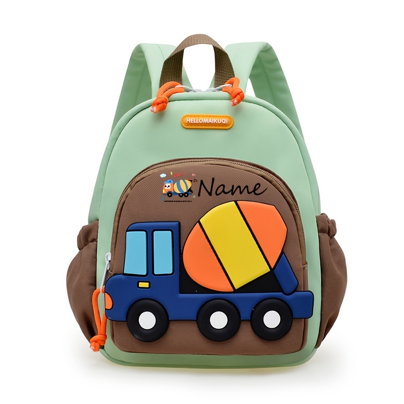 TEMU Customizable Name -block Cartoon Truck Backpack. The Bag Features Truck Patterns And Cartoon Car Prints, Offering A Stylish And . In Multiple