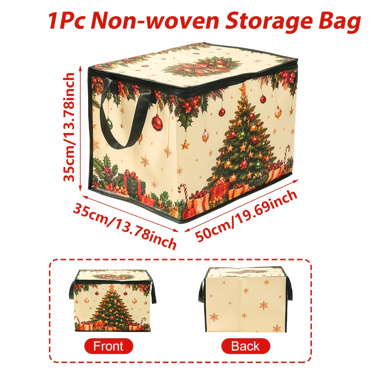 TEMU 1pc, Large-capacity Storage Organizer Container, Christmas, , Ornaments - Clothing, Quilt, Pillow Storage Container, Foldable Blanket And