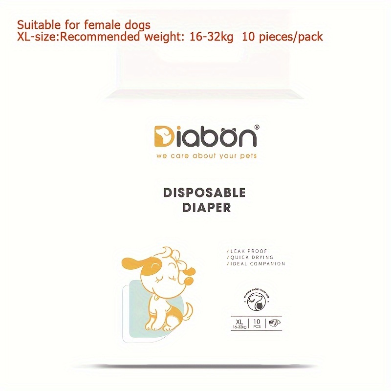 TEMU Cute Fashion Diapers For Dogs, , Instant Suction, Naked Wearing, Multi-directional Leak-proof, Elastic Stretch, Soft And Anti-lateral Leakage,