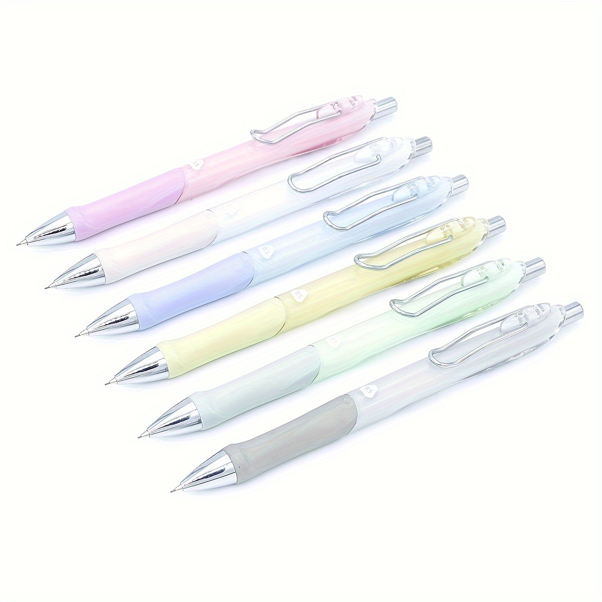 

6pcs Macaron Mechanical Pencils 0.5&0.7mm For Drawing, Refillable Drafting Pencil With Ergonomic