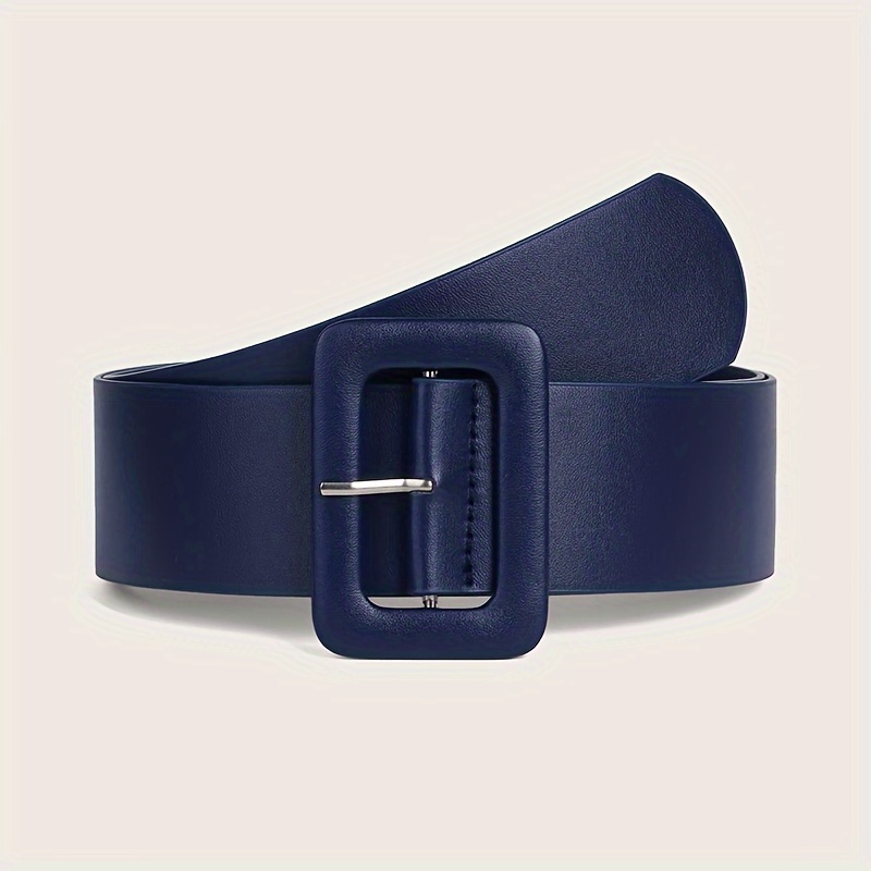 E-shop Marineblaue weite Damenbund Studentenbund Mode Taillenformer Kleid Outfit Schnallenbund Mantel Passendes Bündel