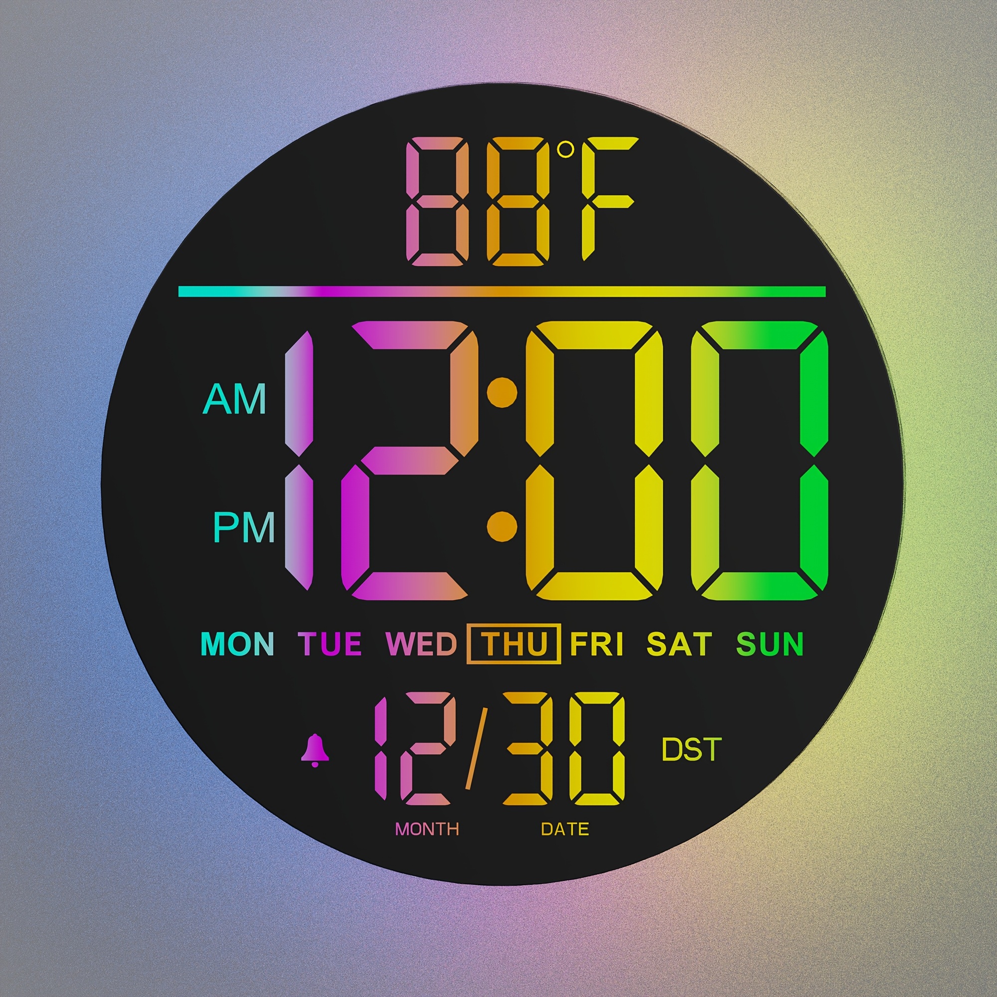 E-shop Große digitale Wanduhr mit Fernbedienung, großes LED-Display/Doppelwecker/8 RGB-Farben/Automatische Helligkeit//Automatische