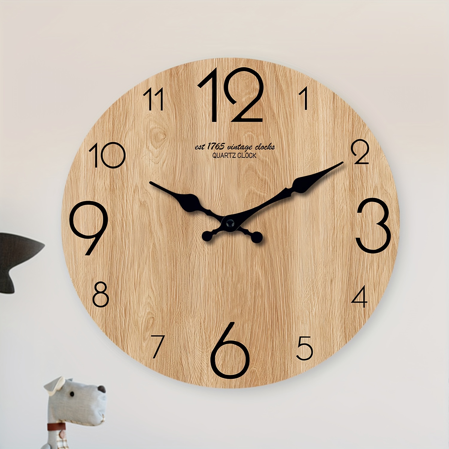 reloj de pared americano de 10-16 pulgadas con madera, silencioso
