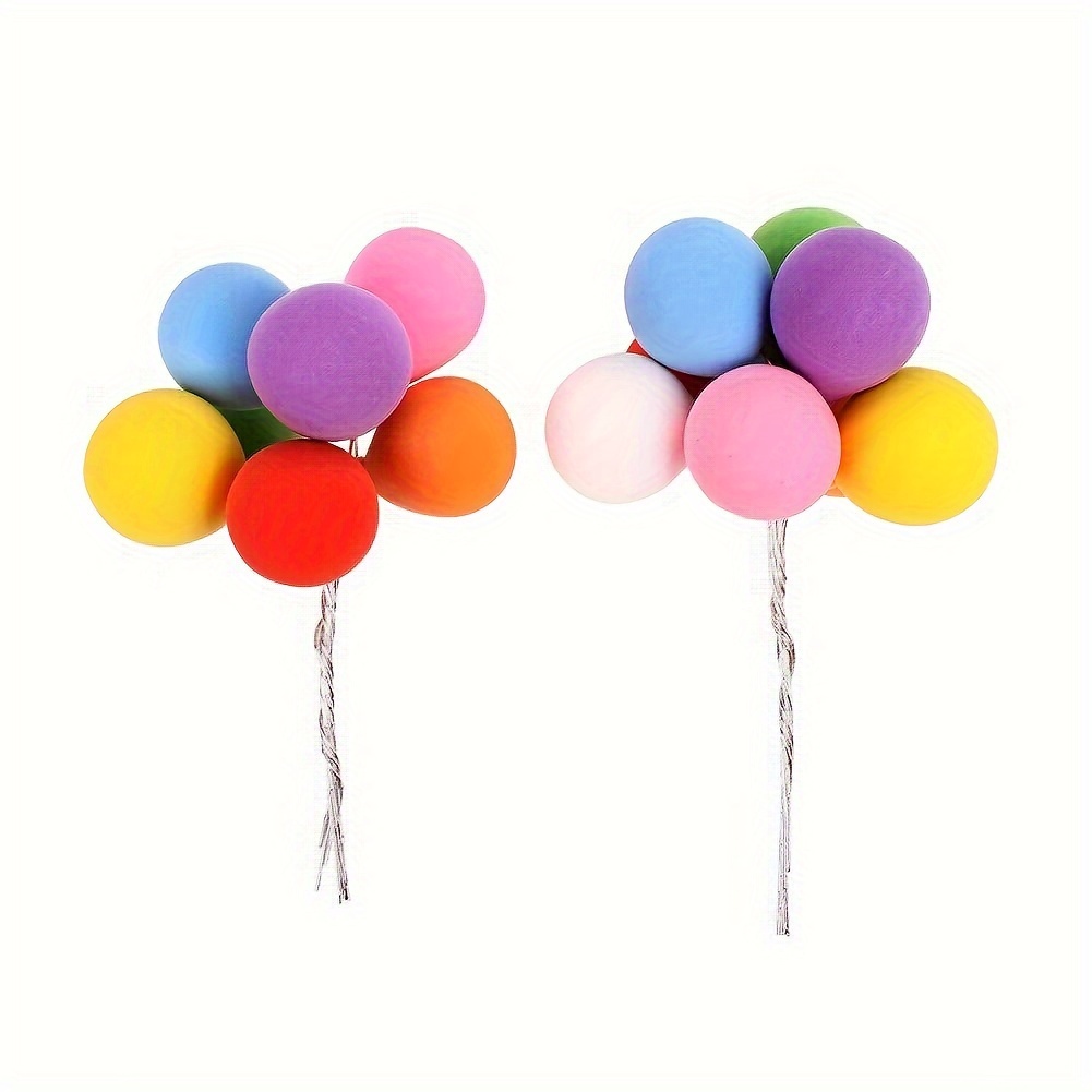 

16-piece Set Of Colorful Balloon Cluster Cake Toppers - Non-electric, Featherless Decorative Picks For Birthday Parties And Celebrations, Versatile Cake Decorating Supplies