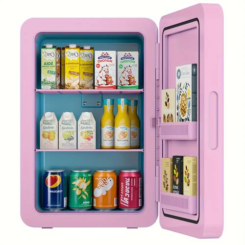 22l 30cans mini fridge for bedroom 12v portable cooler warmer mini refrigerator with glass front for car office desk dorm food beverage skincare makeup